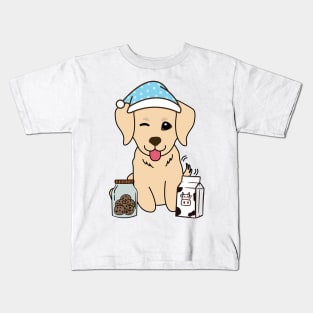 Funny retriever is having a midnight snack Kids T-Shirt